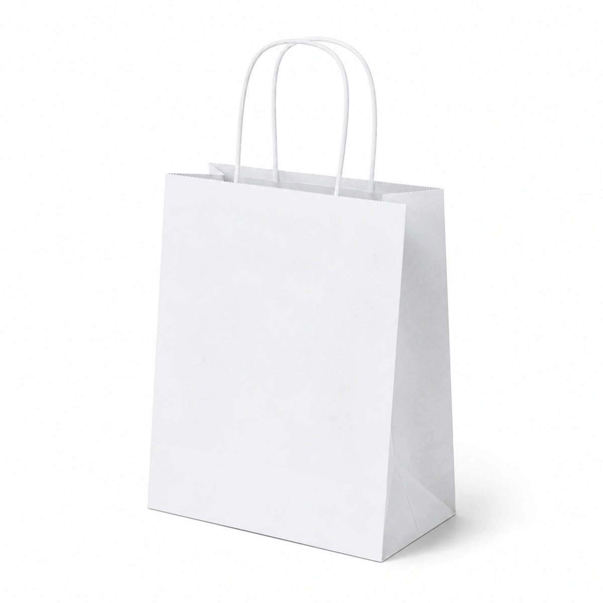 Sacchetto regalo 26 x 12 x 32 cm in carta bianca con manici - stile minimalista