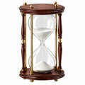 Clessidra decorativa diametro 30 cm altezza 60 cm in legno vetro e metallo dorato