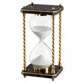 Clessidra decorativa 25 x 20 x 45 cm in vetro trasparente nero e oro - struttura con effetto marmo